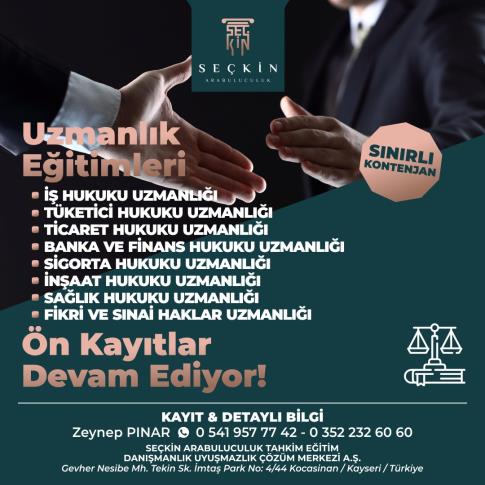 Uzmanlık Eğitimleri İçin Ön Kayıtlar Devam Ediyor!