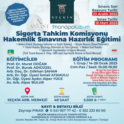 Sigorta Tahkim Komisyonu Hakemlik Sınavına Hazırlık Eğitimi